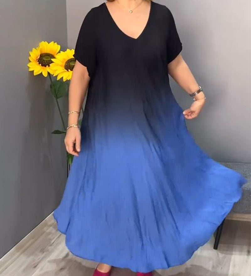 Robe dégradée plissée décontractée