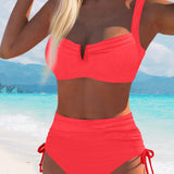 Maillot de Bain Style Soutien-gorge Haute Taille Triangle