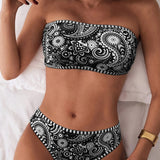 Maillot de bain Deux Pièces Imprimé Style Ethnique