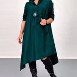 Robe décontractée irrégulière de couleur unie