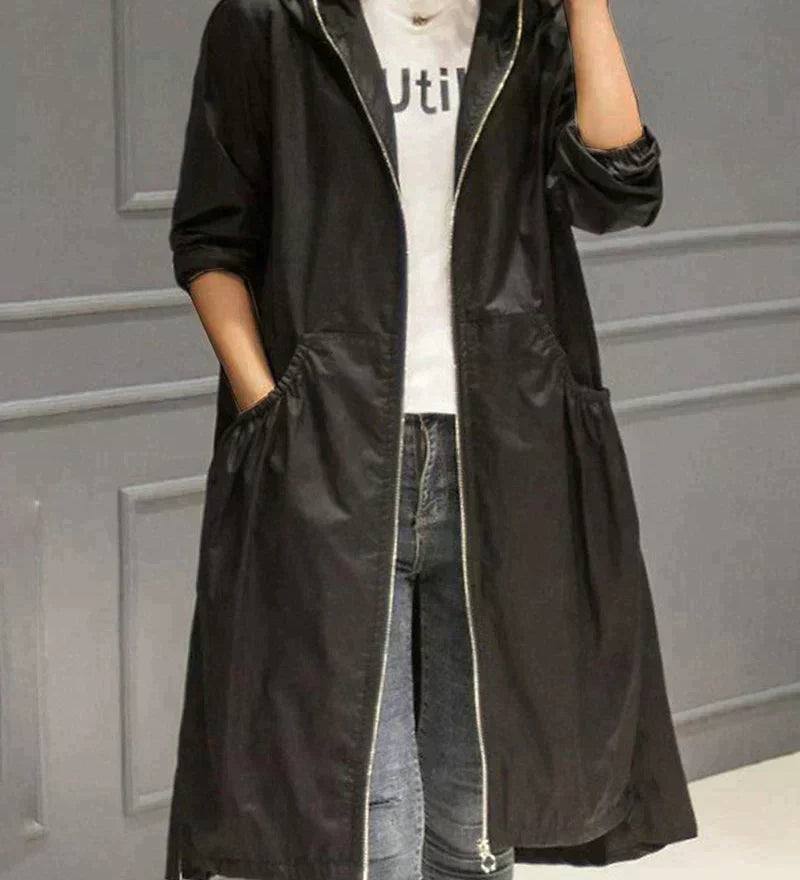 Klarissa | Manteau de pluie long avec capuche pour femme