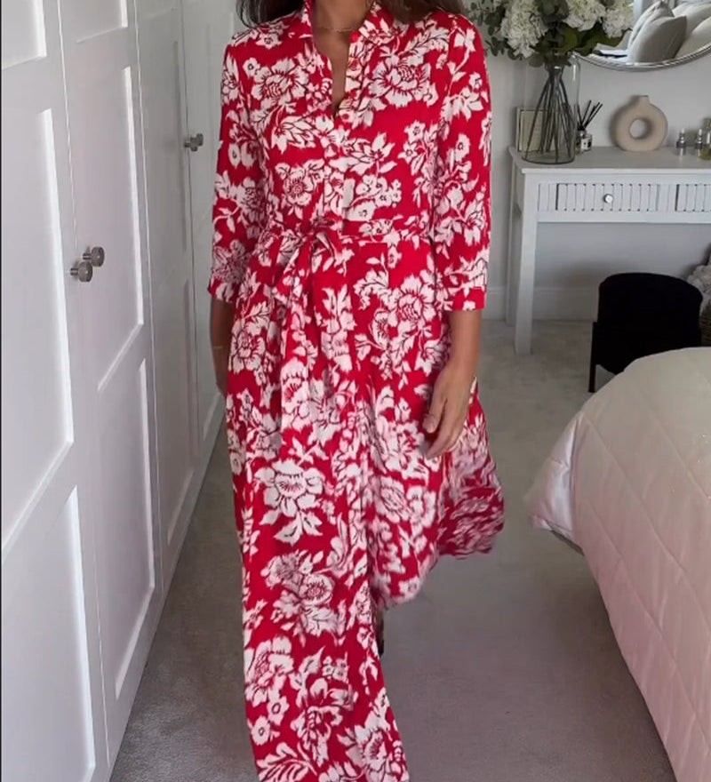 Robe longue à imprimé floral