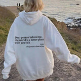 Sweat-shirt « Chère personne derrière moi »