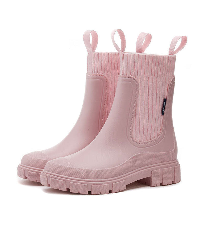 ☔️Bottes Imperméable Anti-Dérapant Semelle Épaisse Mi-Mollet