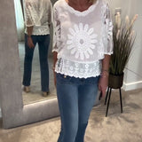 Blouse Brodée Chauve-Souris Dentelle