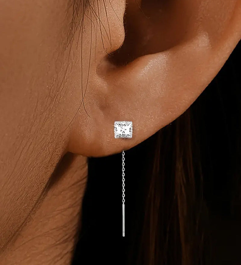 Boucles d'oreilles élégantes à pampilles en zircon