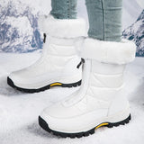 Bottes De Neige Chaudes Antidérapantes À Fermeture Éclair Pour Femmes
