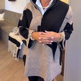Pull À Demi-Zip Avec Col Montant Tendance