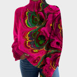 Pull col roulé fuchsia à motif psychédélique — Ombeline, LucieSaint-Tropez