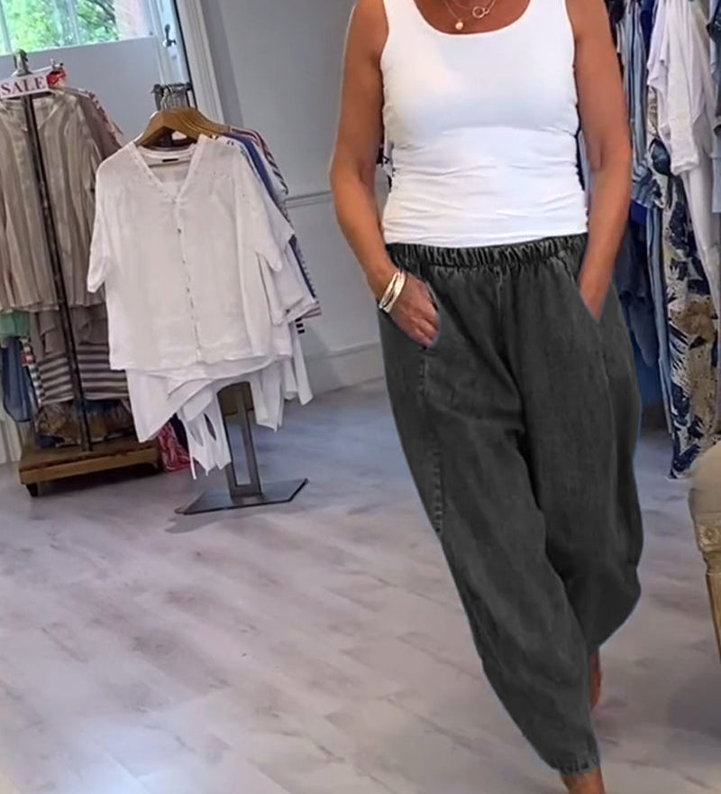 Jean Décontracté À Taille Élastique
