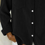 Chemise À Manches Longues À Revers Et Boutonnée