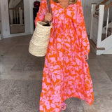 Robe à manches longues et imprimé floral
