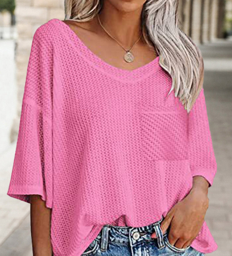 T-shirt manches courtes poche col V
