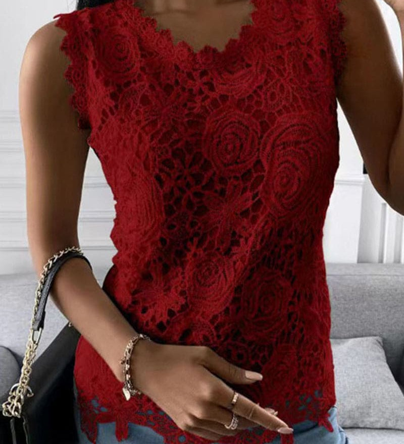 Adalina | Blouse d'Été en Dentelle sans Manches pour Femme