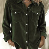 Chemise À Manches Longues À Revers Et Boutonnée