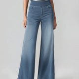 Denim Haute Taille Lavé Loose Baggy Décontracté