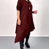 Robe décontractée irrégulière de couleur unie