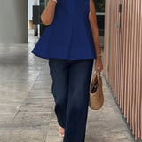 Blouse Sans Manches Unie Simple