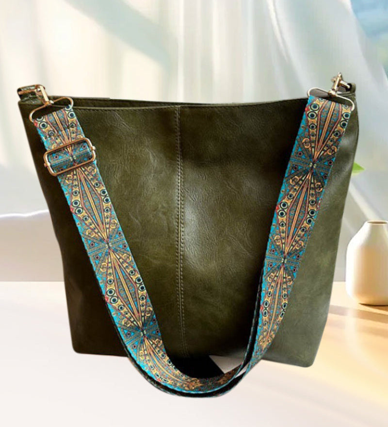 Sac seau vintage à bandoulière de grande capacité