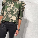 Blouse Manche Bouffante Volant