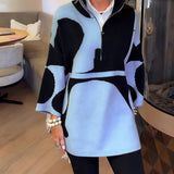 Pull À Demi-Zip Avec Col Montant Tendance