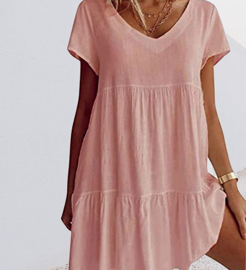 Robe ample décontractée à manches courtes