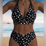 Maillot de bain deux pièces sexy à pois