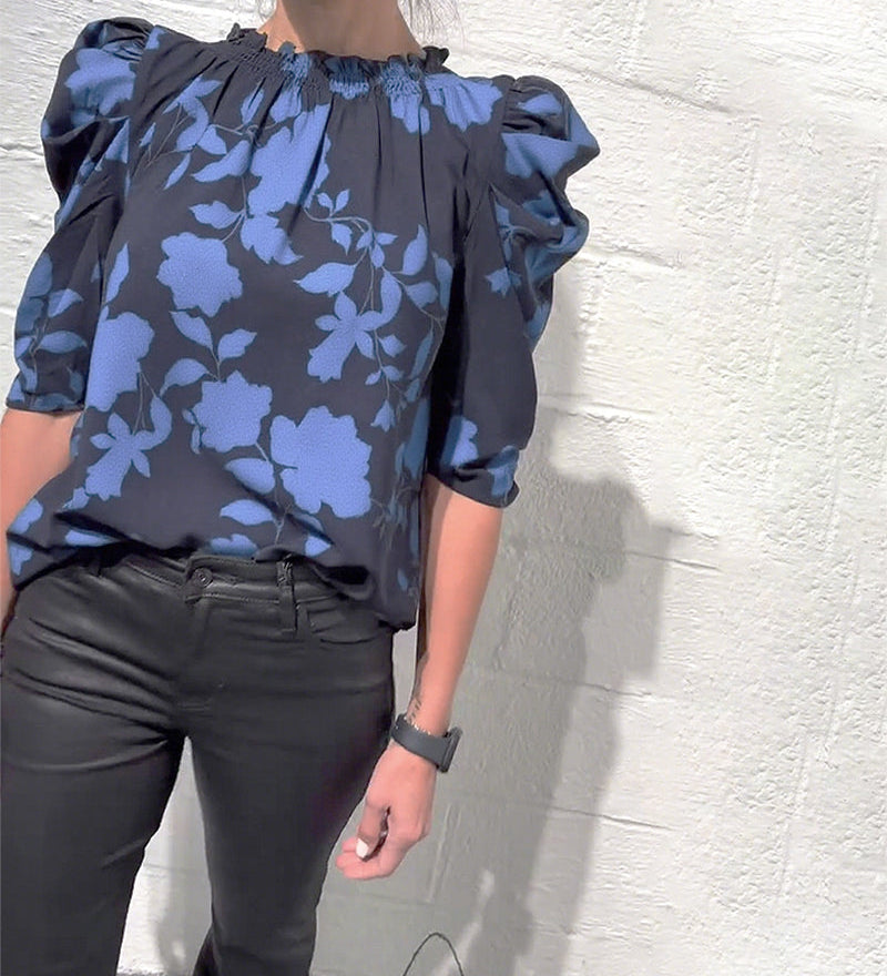 Blouse Manche Bouffante Volant