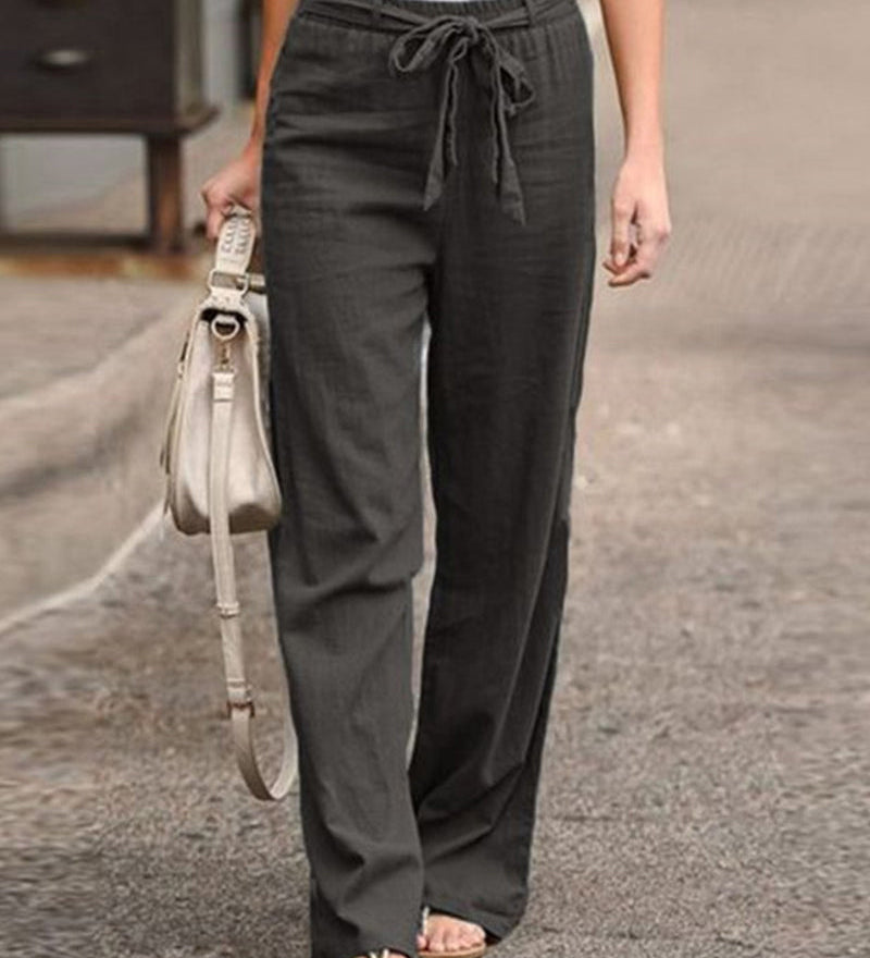 Pantalon à jambes droites et taille élastique