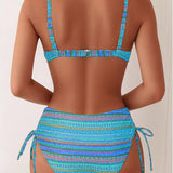 Maillot De Bain Deux Pièces Soutien-Gorge Imprimé Rayé
