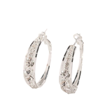 Grandes boucles d'oreilles créoles incrustées de strass