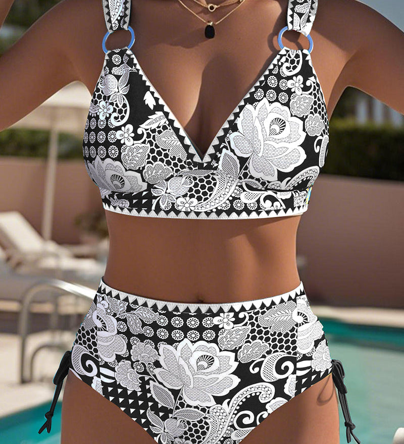 Bikini Imprimé À Lacets Triangle