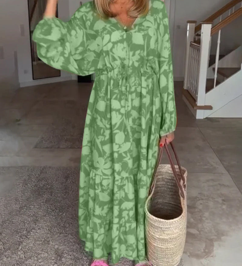 Robe à manches longues et imprimé floral