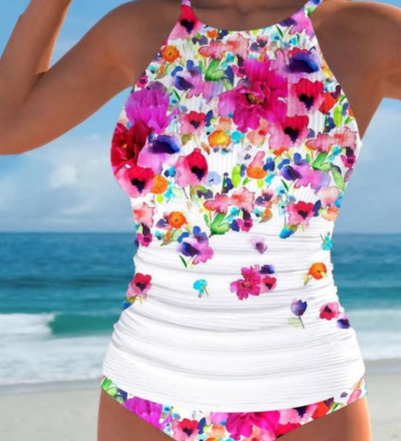 Maillot De Bain À Collier Et Floral Romantique