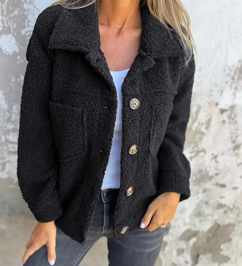 Yasmine | Manteau d’hiver en peluche à manches longues pour femme