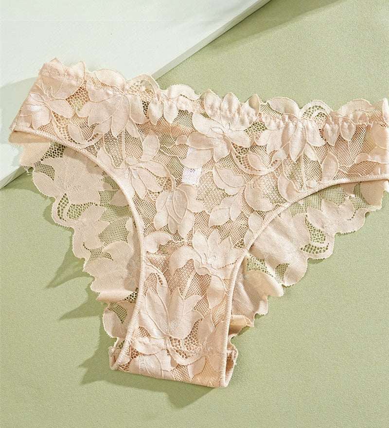 Culotte Femme En Dentelle Semi-Transparente