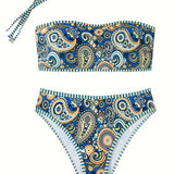 Maillot de bain Deux Pièces Imprimé Style Ethnique
