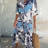 Robe chemise décontractée à imprimé floral
