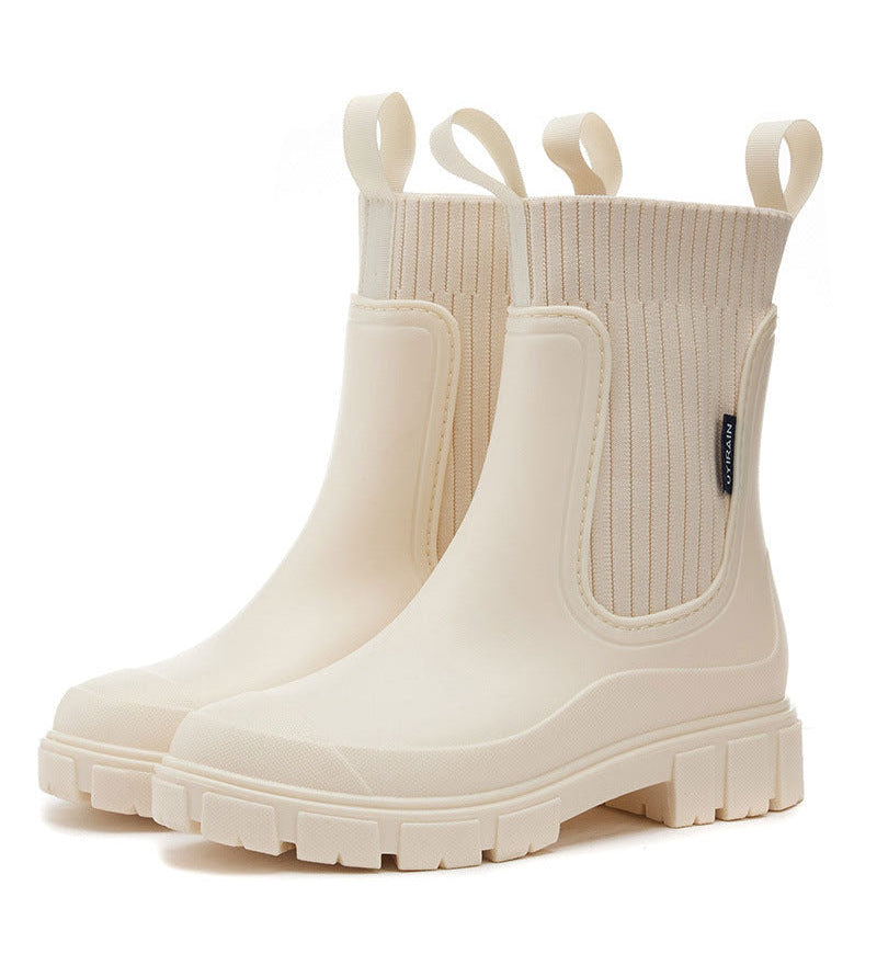 ☔️Bottes Imperméable Anti-Dérapant Semelle Épaisse Mi-Mollet