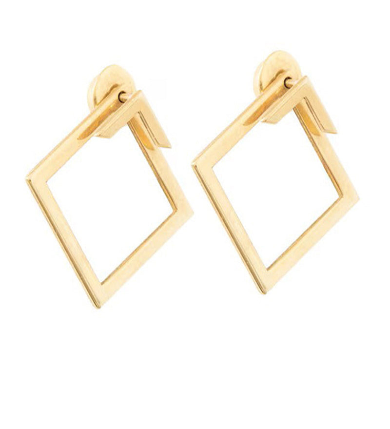 Boucles d'oreilles simples et élégantes en forme de diamant