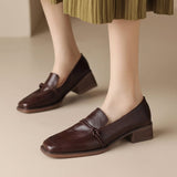Audrey - Mocassins femme à talon bloc confort