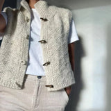 Theresa | Gilet tricoté en beige doux pour femme