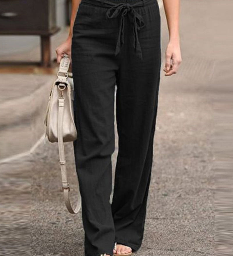 Pantalon à jambes droites et taille élastique