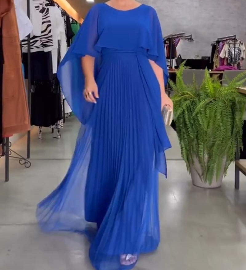 Robe longue à col rond et ligne A