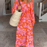 Robe à manches longues et imprimé floral