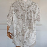 Blouse Col V Boutonnée Imprimée