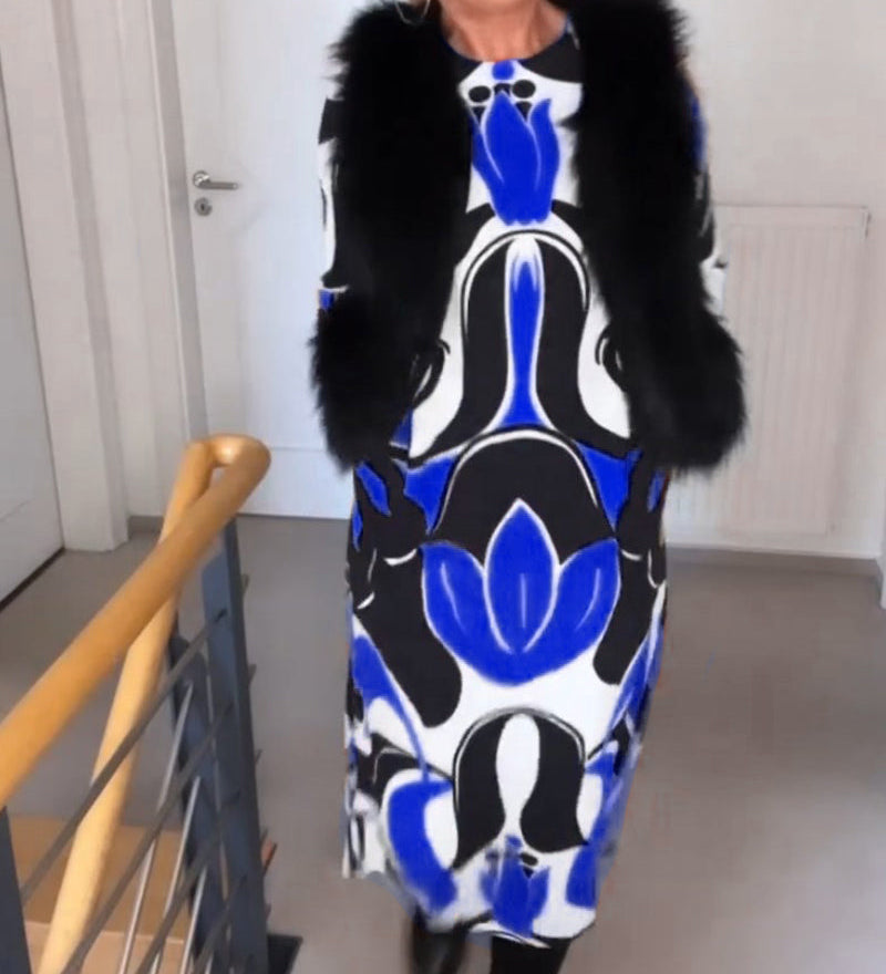 Robe imprimée à col rond