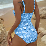 Maillot De Bain Une Pièce Débardeur Imprimé