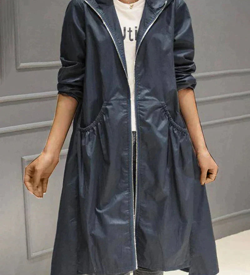 Klarissa | Manteau de pluie long avec capuche pour femme