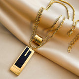 Collier double long en acier titane